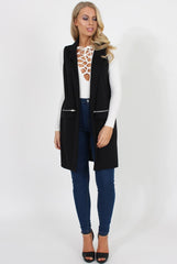 Black Sleeveless Blazer - Heidi-Blazers