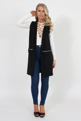 Black Sleeveless Blazer - Heidi-Blazers