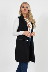 Black Sleeveless Blazer - Heidi-Blazers