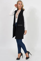 Black Sleeveless Blazer - Heidi-Blazers