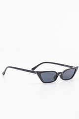 Black Slim Pointed Cat Eye Sunglasses - Shelsy-Sunglasses