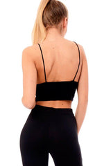 Black Slinky Cropped Bralet - Hallie-Bralets