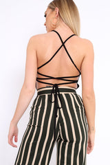 Black Slinky Lace Up Back Bodysuit - Danella-Bodysuits