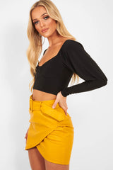 Black Slinky Off Shoulder Crop Top - Danni-Crop Tops