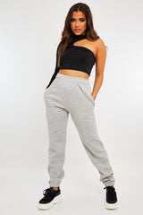 Black Slinky One Sleeve Crop Top - Katara-Crop Tops