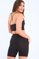 Black Slinky Plunge Bralet - Bobbi-Crop Tops