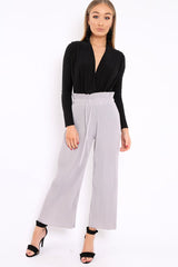 Black Slinky Plunge Front Bodysuit - Connie-Bodysuits