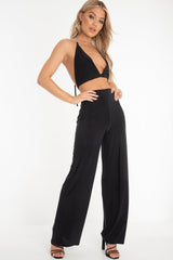 Black Slinky Triangle Chain Buckle Detail Bralet - Ashley-Bralets