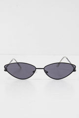 Black Small Cat Eye Metal Frame Sunglasses - Stefani-Sunglasses
