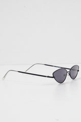 Black Small Cat Eye Metal Frame Sunglasses - Stefani-Sunglasses