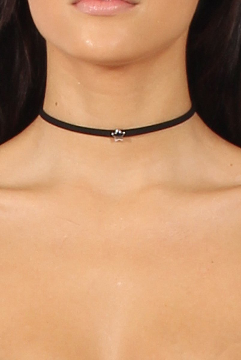 Black Small Star Strap Choker - Casi-Accessories
