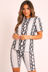 Black Snake T-shirt Cycling Short Set - Alissandra-Co-ords