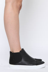 Black Snakeskin Diamante High Top Trainers - Kaia-Trainers