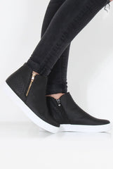 Black Snakeskin Hightop Trainer - Tracey-Tops
