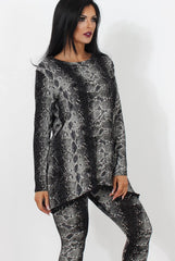 Black Snakeskin Loungewear Set-Claudia-Loungewear