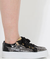 Black Snakeskin Platform Pumps - Samira-Shoes