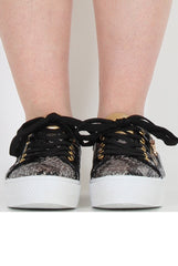 Black Snakeskin Platform Pumps - Samira-Shoes