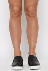 Black Snakeskin Skater Shoes - Chelsea-Shoes