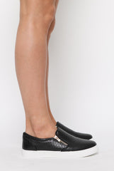 Black Snakeskin Skater Shoes - Chelsea-Shoes