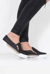 Black Snakeskin Skater - Sophie-Shoes