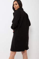 Black Soft Blazer Jacket with Stripe Pocket - Kacey-Jackets