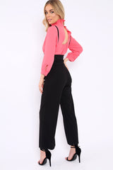 Black Spaghetti Strap Culotte Trousers - Adassa-Trousers