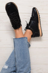 Black Sparkle Cut Out Trainers - Capri-Trainers