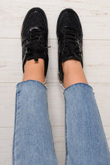 Black Sparkle Cut Out Trainers - Capri-Trainers