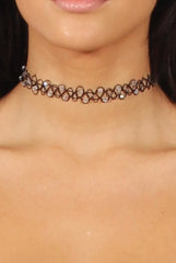 Black Sparkle Tattoo Choker - Pasha-Accessories