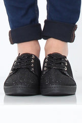 Black Sparkly Pumps - Elle-Shoes