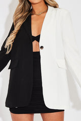 Black Splice Oversized Blazer - Henny-Blazers