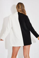 Black Splice Oversized Blazer - Henny-Blazers