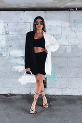 Black Splice Oversized Blazer - Henny-Blazers