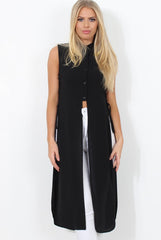 Black Split Detail Longline Shirt - Eva-Shirts