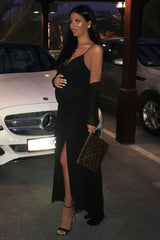 Black Split Flared Jumpsuit - Francisca-Jumpsuits