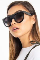 Black Square Oversized Sunglasses - Kajsa-Sunglasses