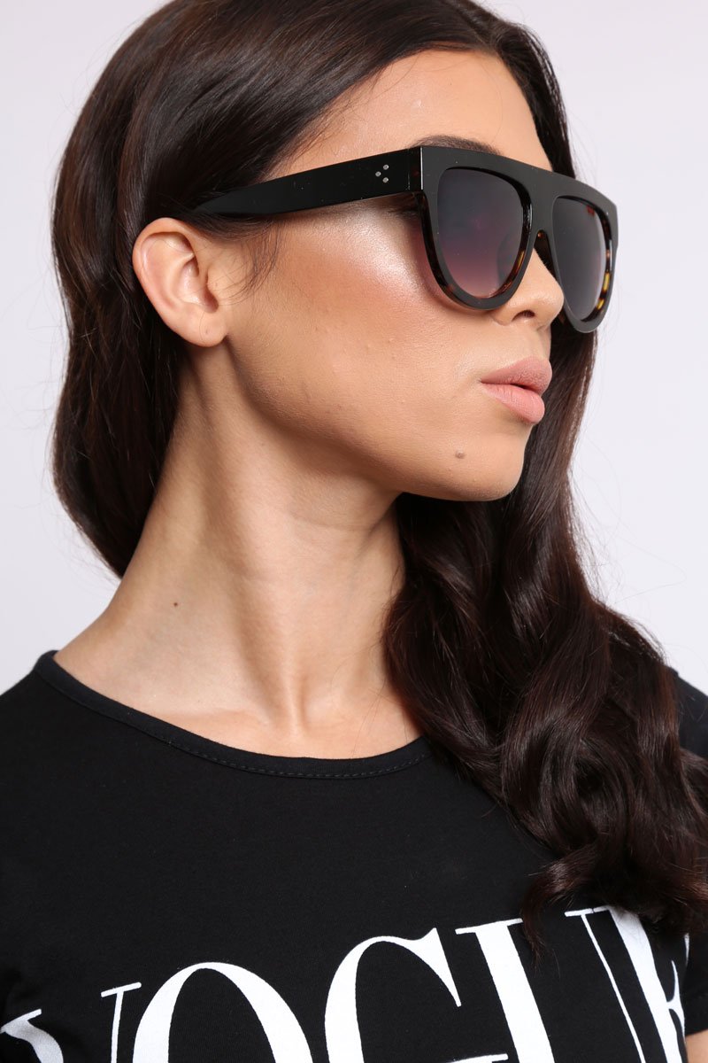 Black Square Oversized Sunglasses- Macy-Sunglasses