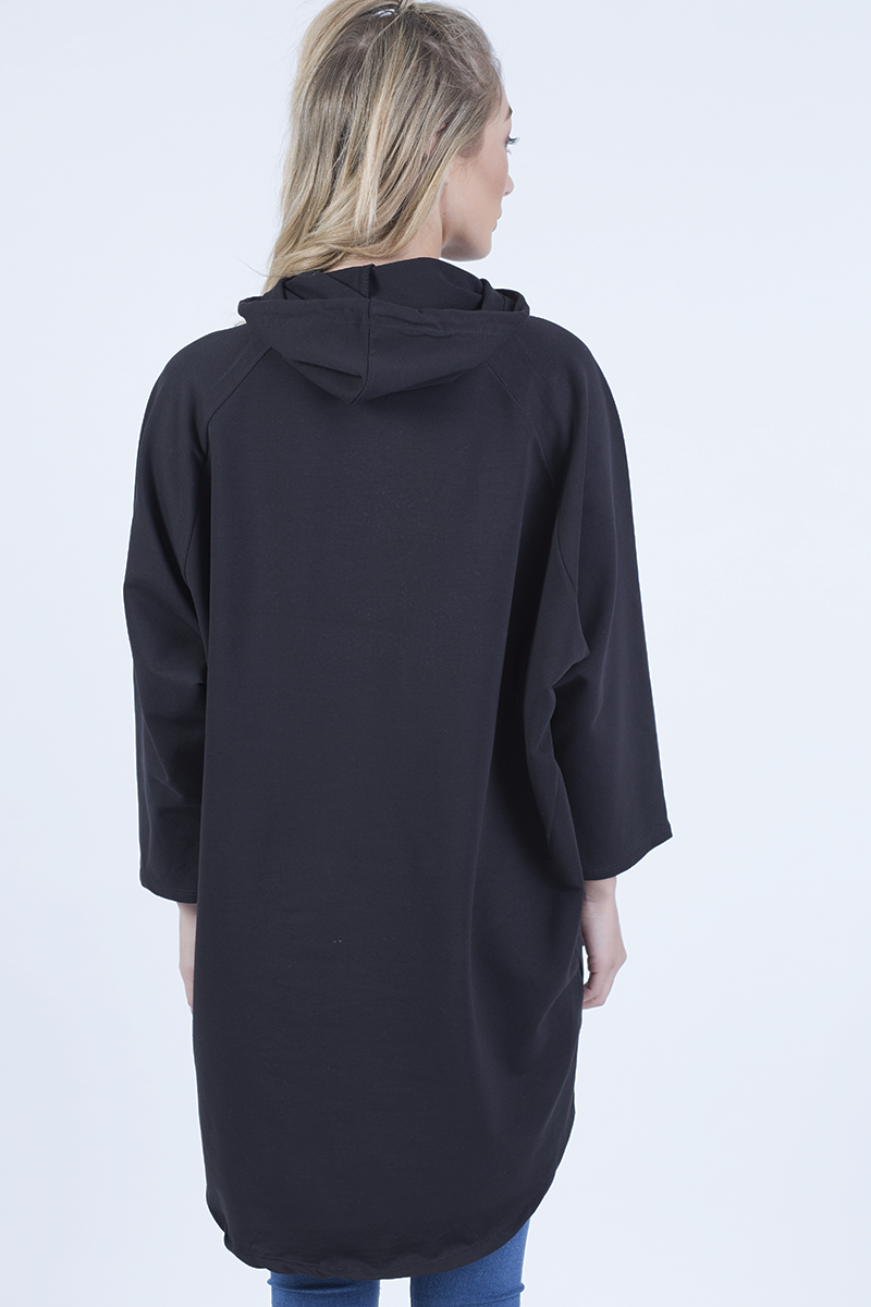 Black Star Diamante Oversized Hoodie - Sarah-Loungewear