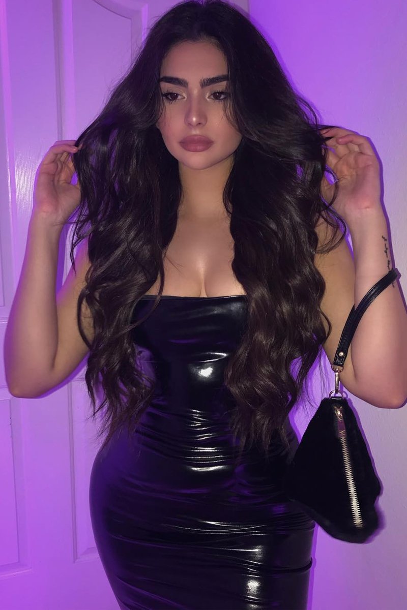 Black Straight Neck Vinyl Bodycon Dress - Keydi-Dresses