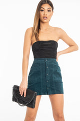 Black Strapless Ruched Side Bodysuit - Jaci-Bodysuits