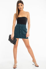 Black Strapless Ruched Side Bodysuit - Jaci-Bodysuits