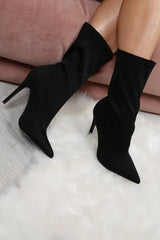 Black Stretch Sock Boots - Helga-Boots