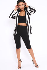 Black Stripe Blazer - Rockie-Tops