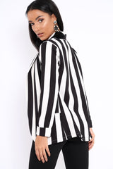 Black Stripe Blazer - Rockie-Tops