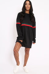 Black Stripe Jumper Dress - Finley-Dresses