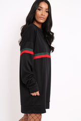 Black Stripe Jumper Dress - Finley-Dresses