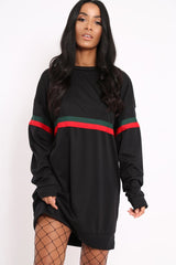 Black Stripe Jumper Dress - Finley-Dresses