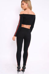 Black Stripe Ribbed Knit Co-ord - Luna-Co-ords