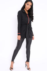 Black Stripe Shirt Dress - Idella-Dresses