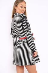 Black Stripe Tassel Shirt Dress -Imo-Dresses